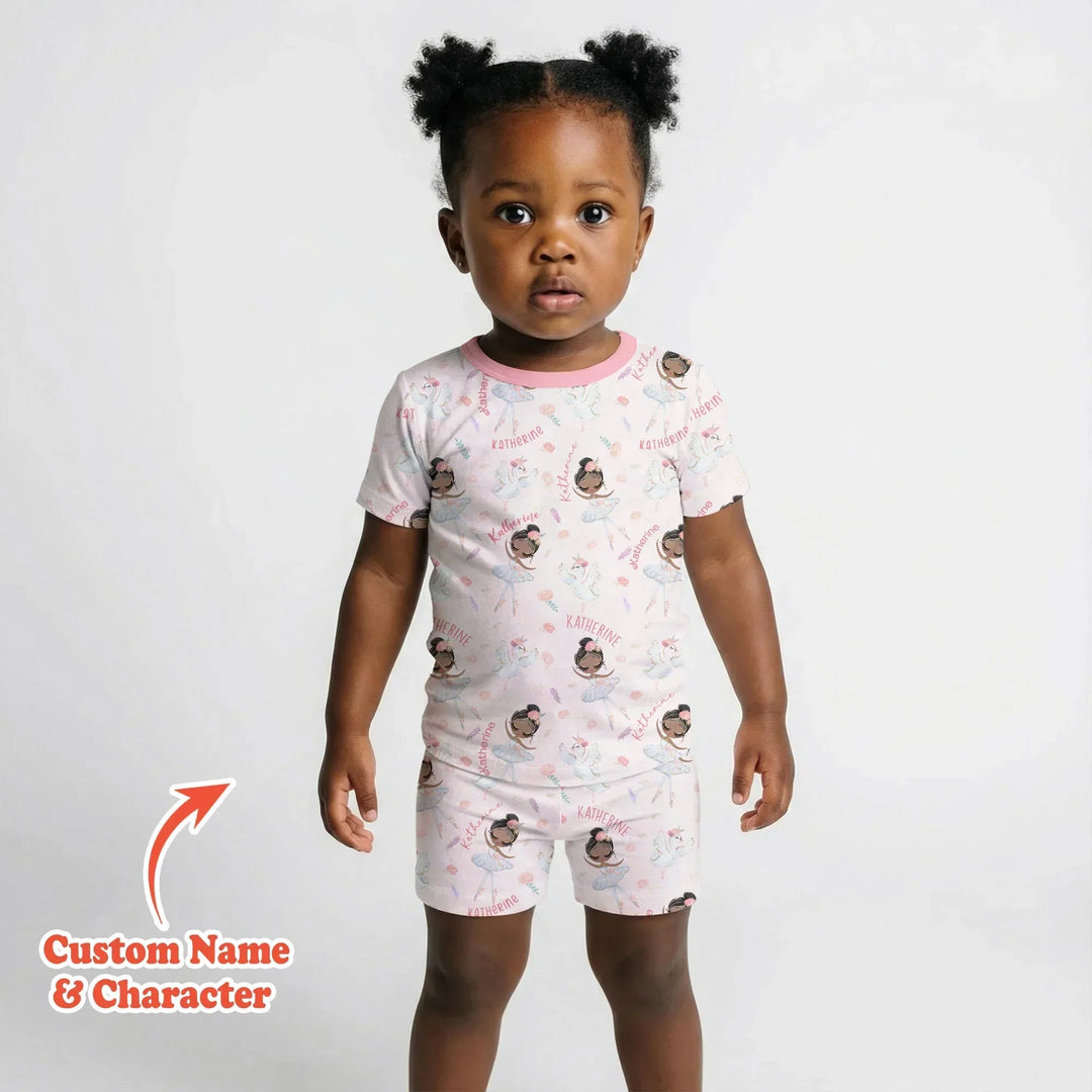 Zweiteiliges Pyjama-Set mit kurzen Ärmeln und Shorts im Sommer-Design