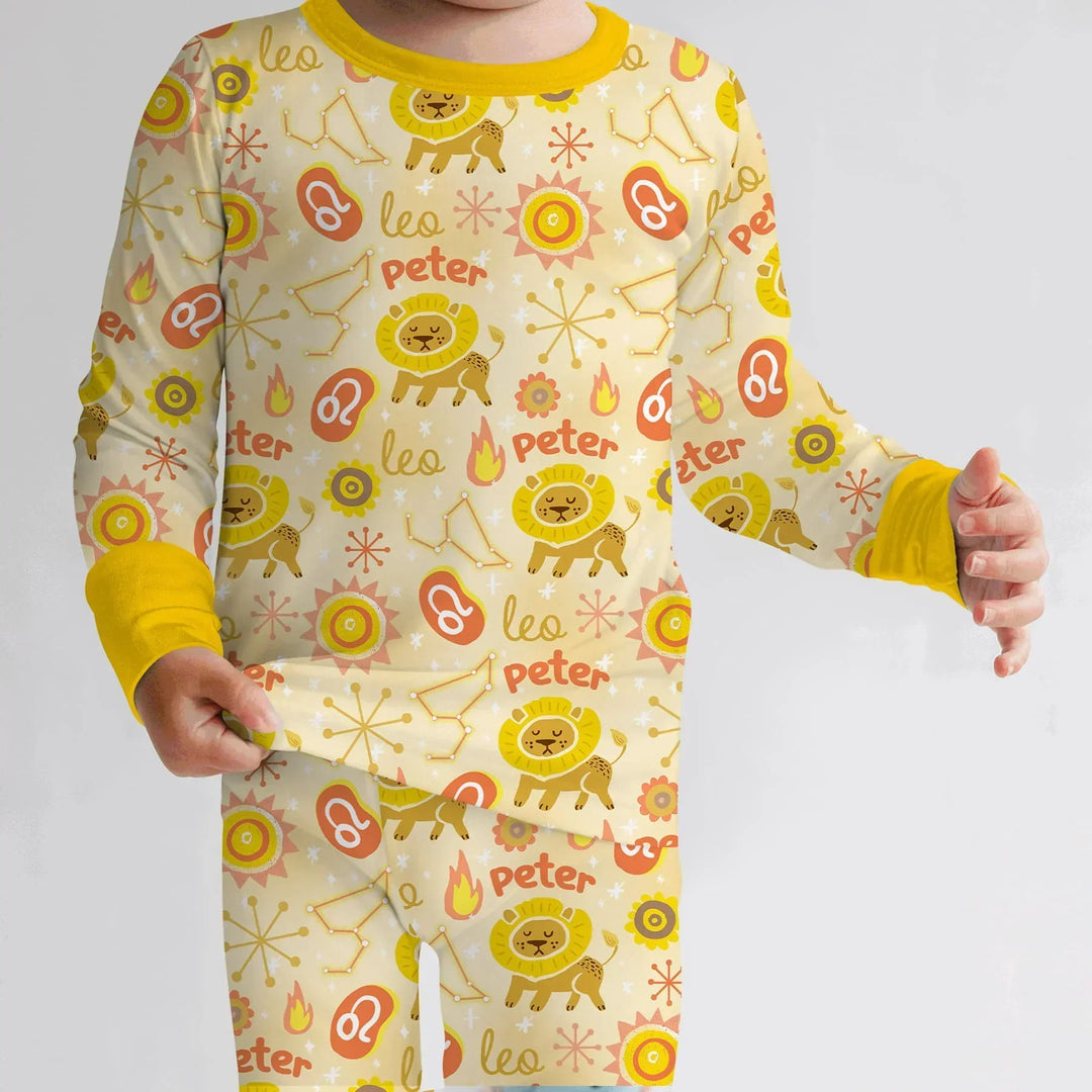 Zweiteiliges Langarm-Pyjama-Set mit Sommerfrüchten