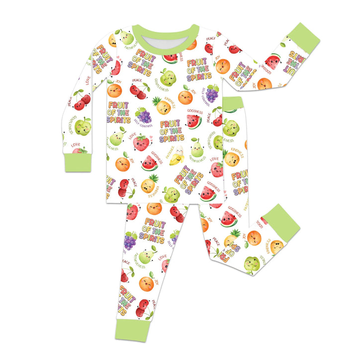 Zweiteiliges Langarm-Pyjama-Set mit Sommerfrüchten