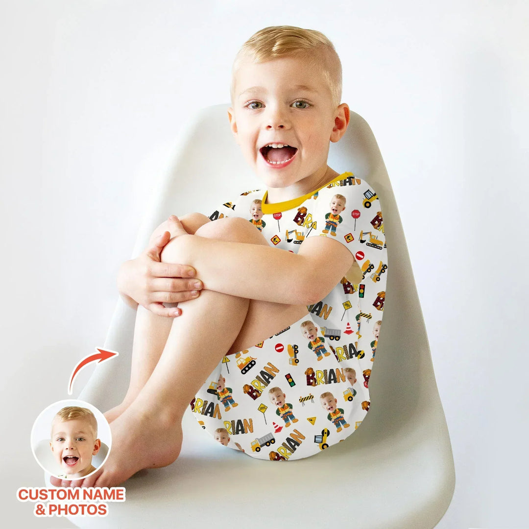 Zweiteiliges Pyjama-Set mit kurzen Ärmeln und Shorts im Sommer-Design