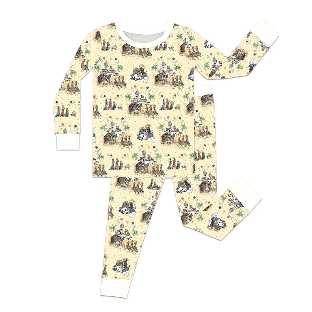 Zweiteiliges Langarm-Pyjama-Set mit Sommerfrüchten