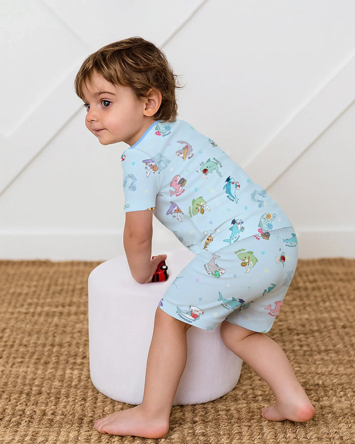 Schlafanzug-Set zweiteilig, kurze Ärmel, kurze Hose, Bambus