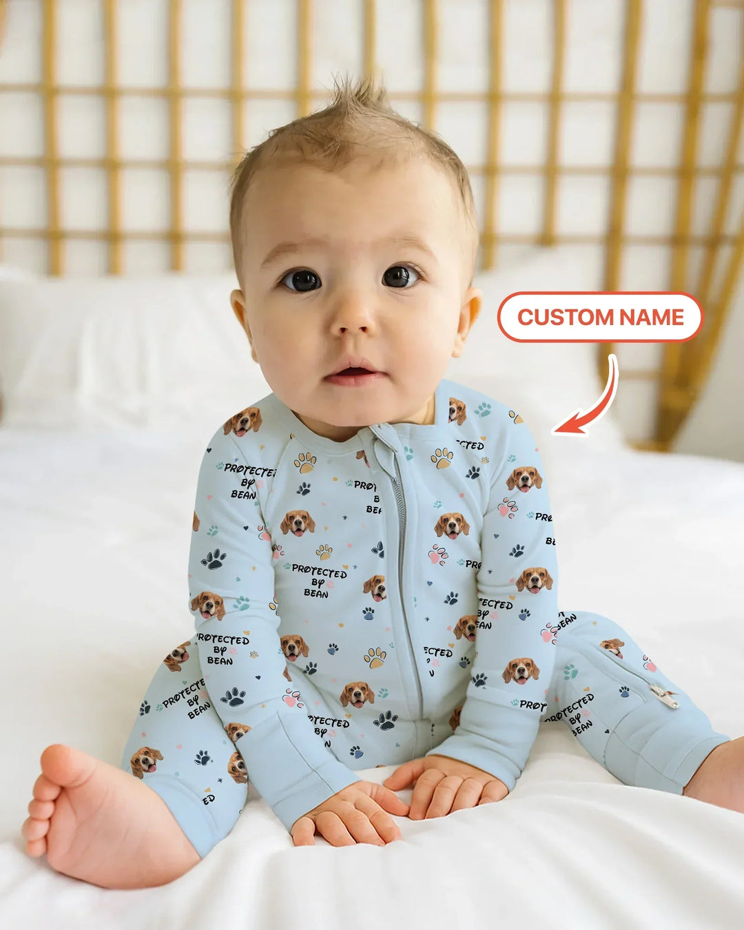 Gerippte Babykleidung mit individuellem Foto - Weich &amp; Skizzenhaft