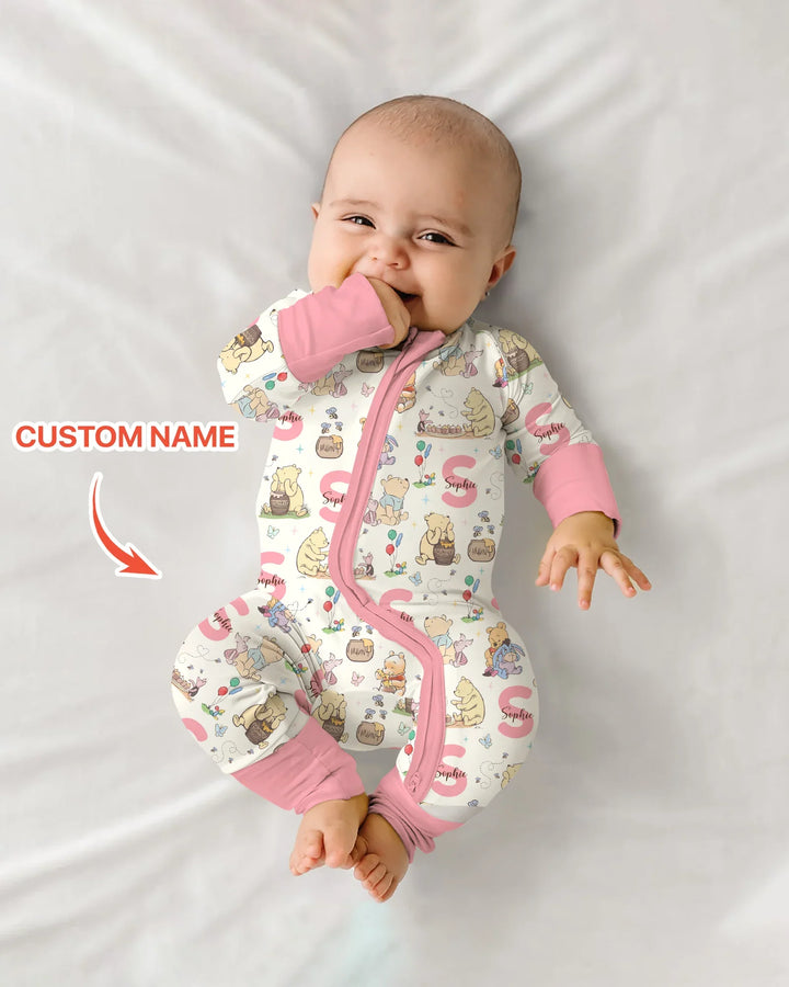 Honey Bear Monogram Bamboo Convertible Zippy