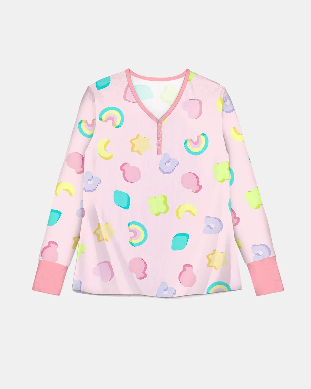 Pastell Lucky Charms Bambus Pyjama Set für Damen mit Streumuster