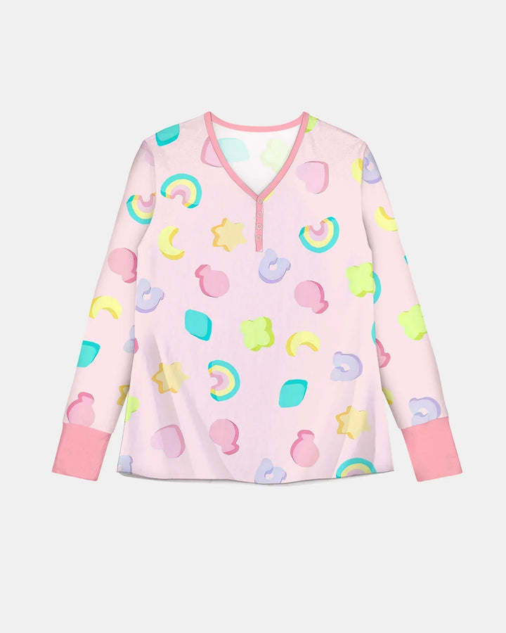 Pastell Lucky Charms Bambus Pyjama Set für Damen mit Streumuster