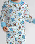 Zweiteiliges Langarm-Pyjama-Set mit Sommerfrüchten