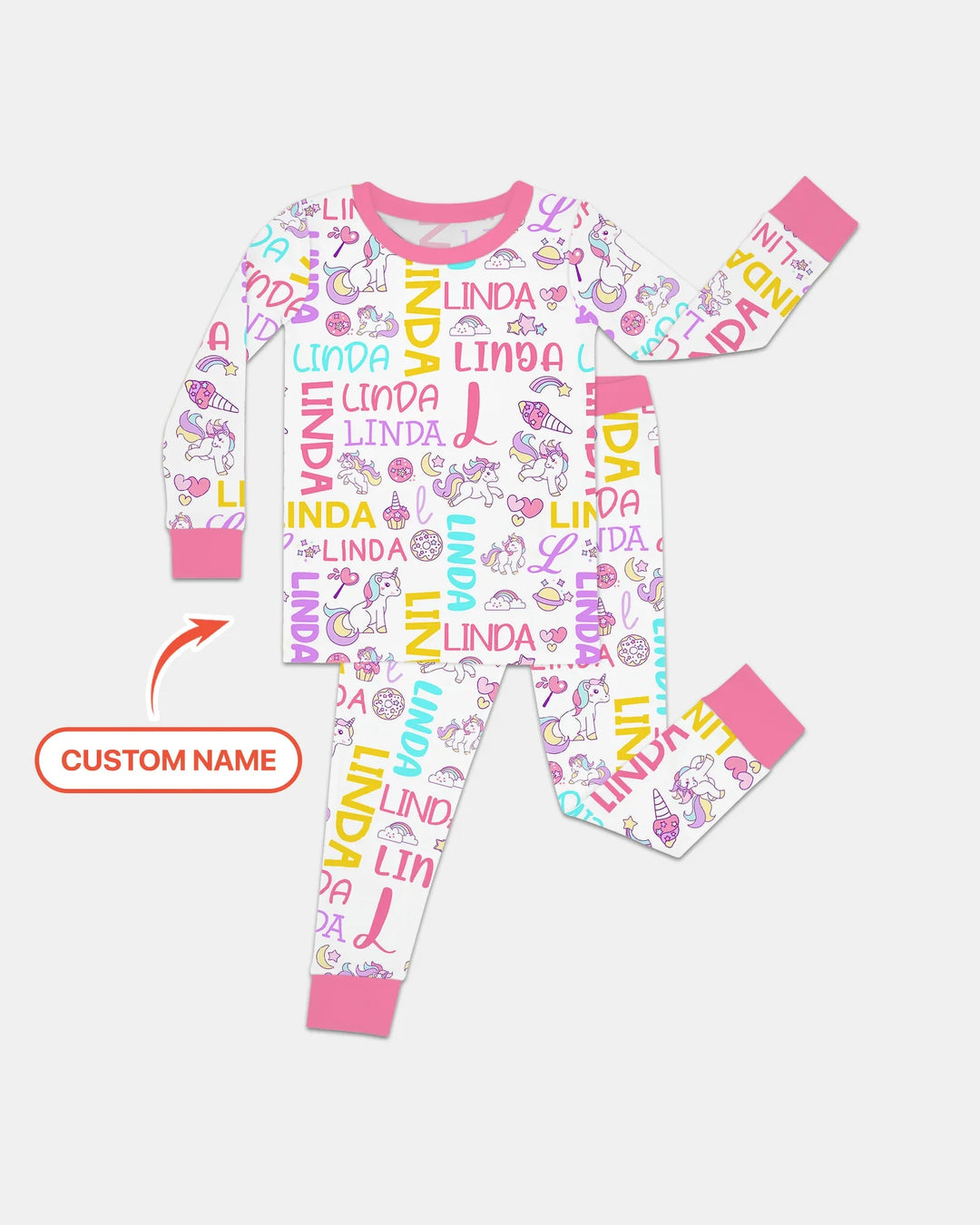 Zweiteiliges Langarm-Pyjama-Set mit Sommerfrüchten