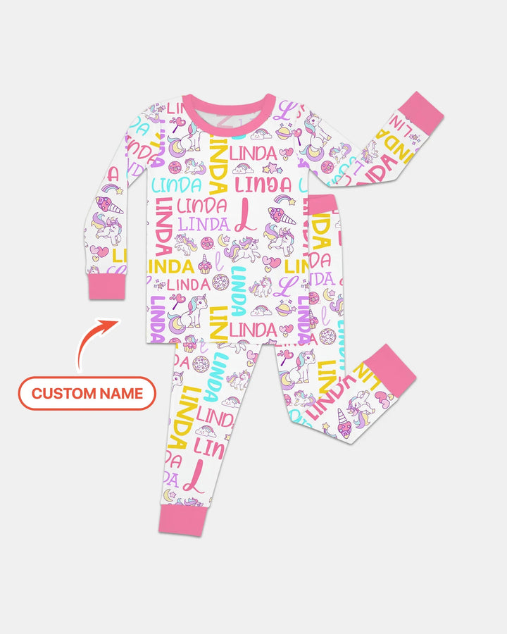 Zweiteiliges Langarm-Pyjama-Set mit Sommerfrüchten