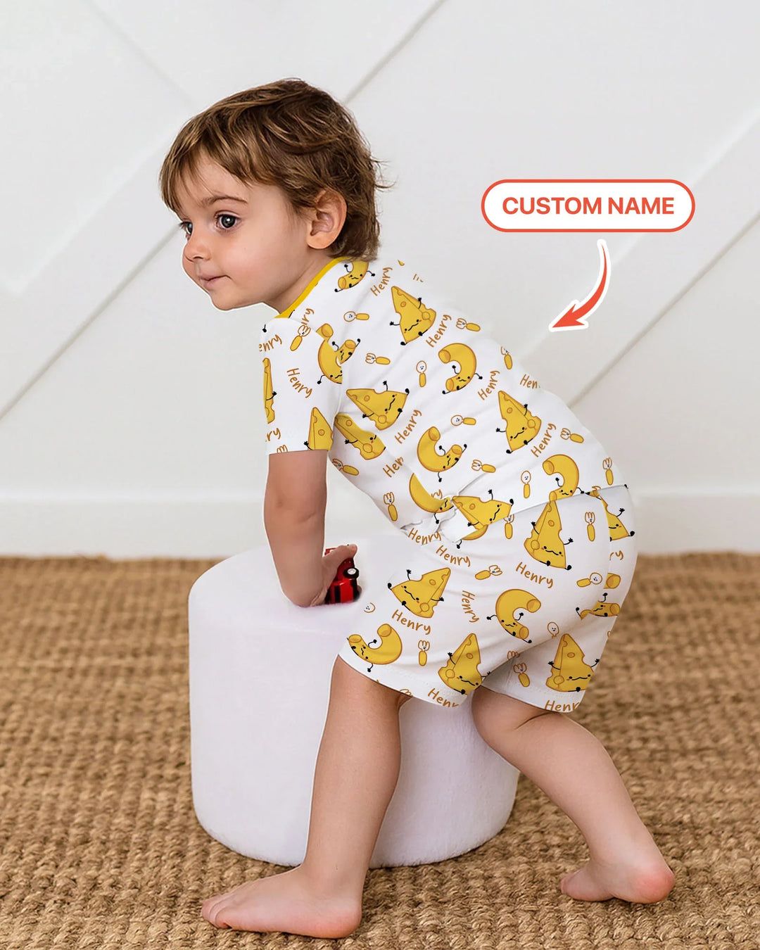 Zweiteiliges Pyjama-Set mit kurzen Ärmeln und Shorts im Sommer-Design
