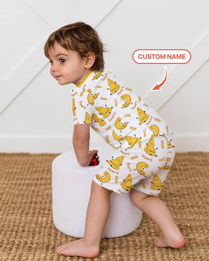 Zweiteiliges Pyjama-Set mit kurzen Ärmeln und Shorts im Sommer-Design