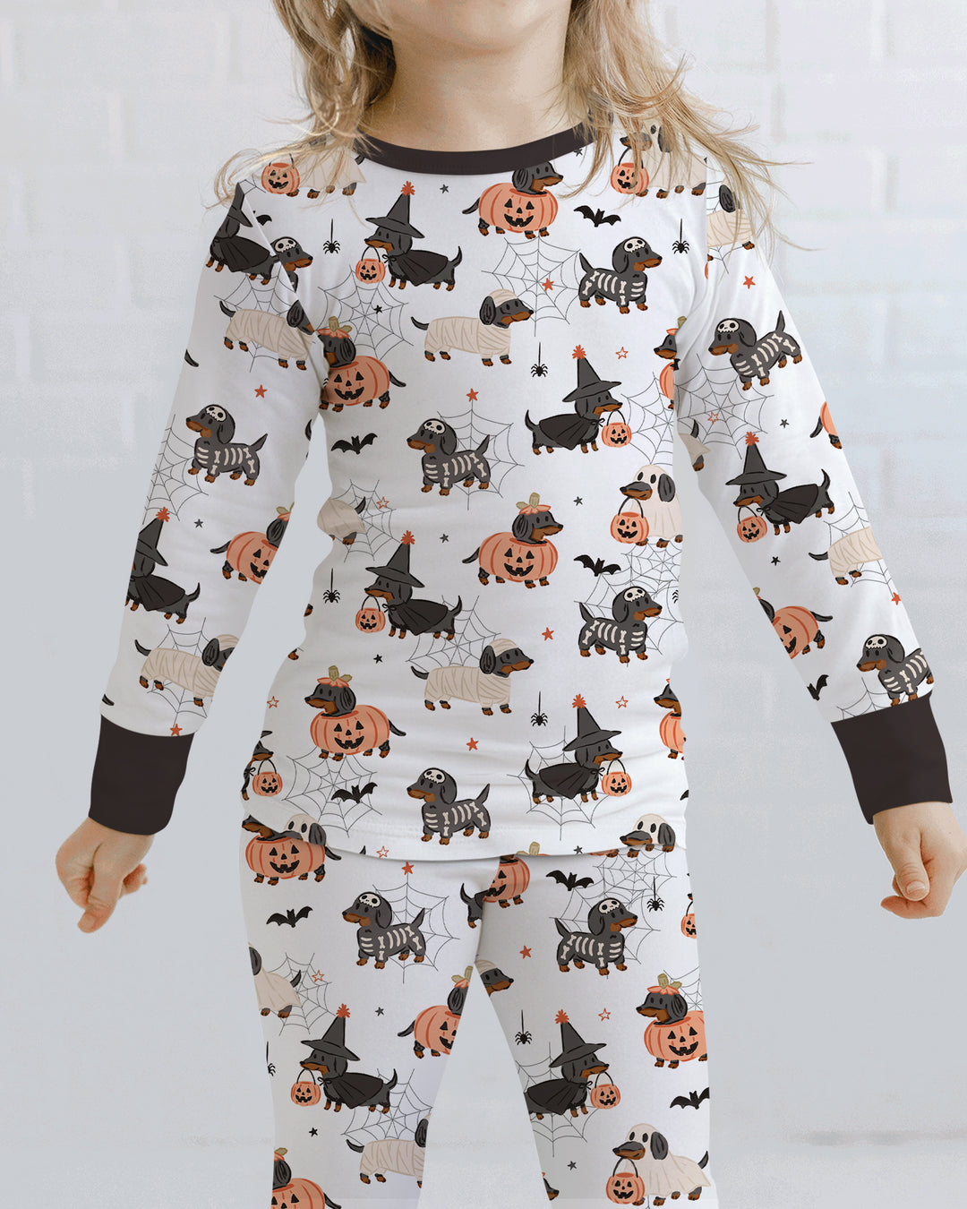 Howl-O-Weenie Dachshund Two Piece Long Sleeve Pajama Set