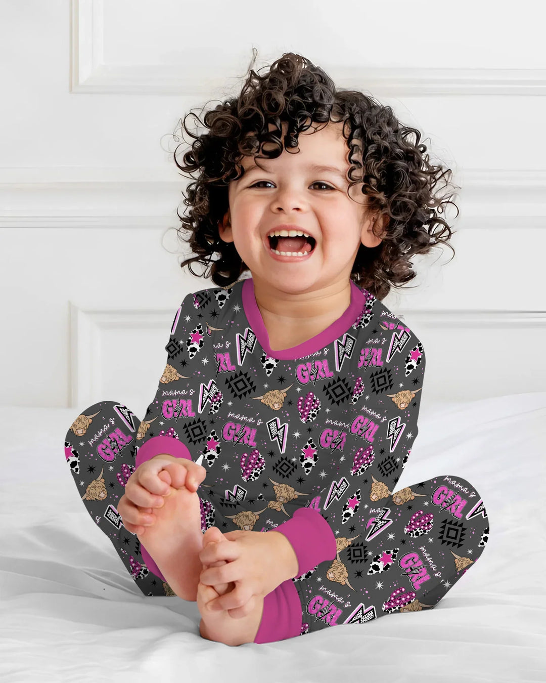 Zweiteiliges Langarm-Pyjama-Set mit Sommerfrüchten