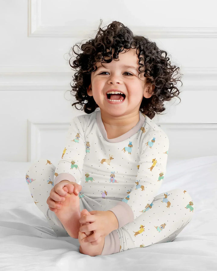 Zweiteiliges Langarm-Pyjama-Set mit Sommerfrüchten