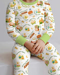 Zweiteiliges Langarm-Pyjama-Set mit Sommerfrüchten