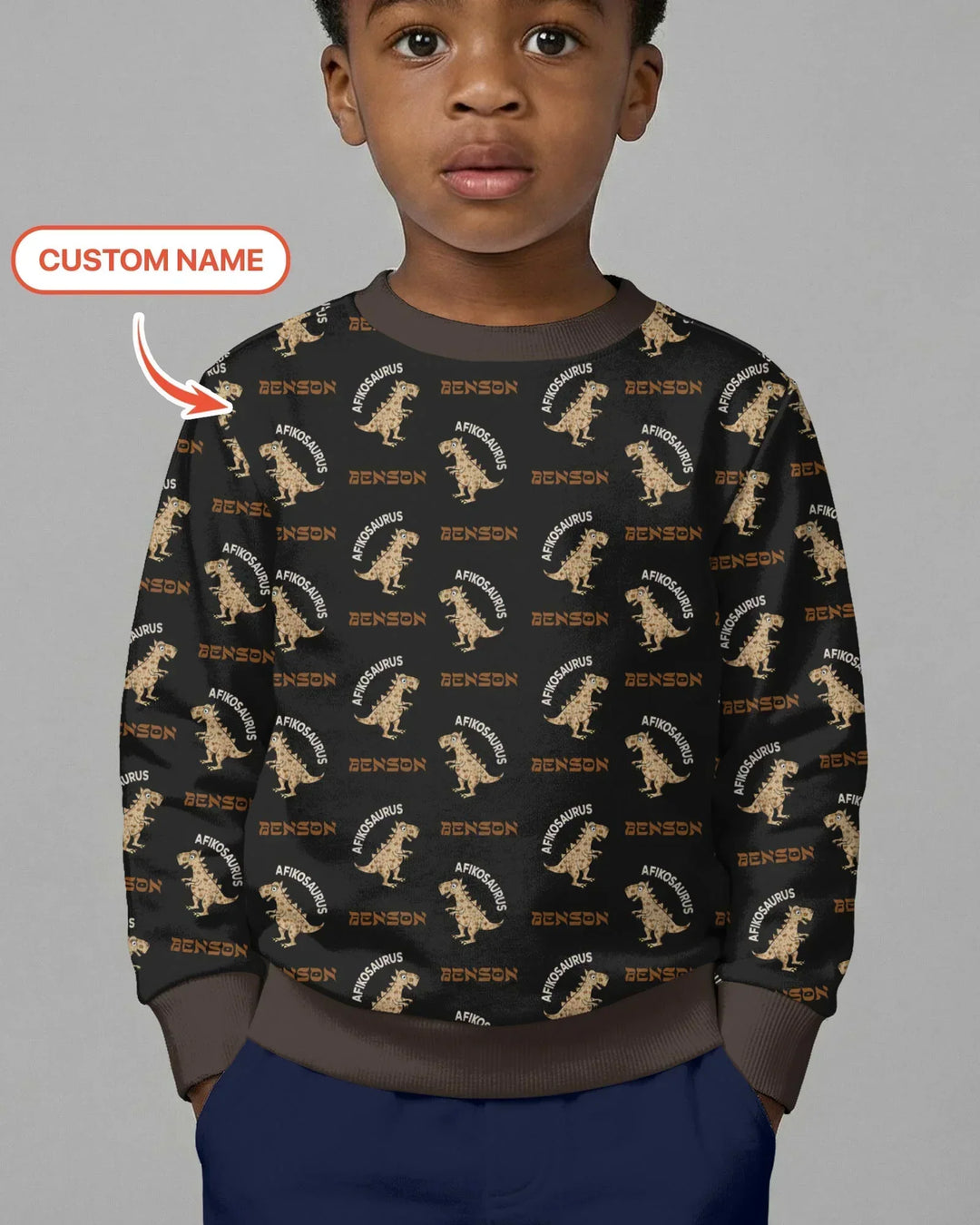 Custom Name Afikosaurus Bamboo Crewneck Sweatshirt