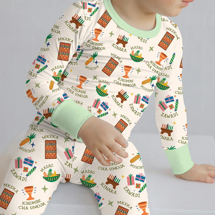 Kwanzaa Spirit Bamboo Two Piece Long Sleeve Pajama Set