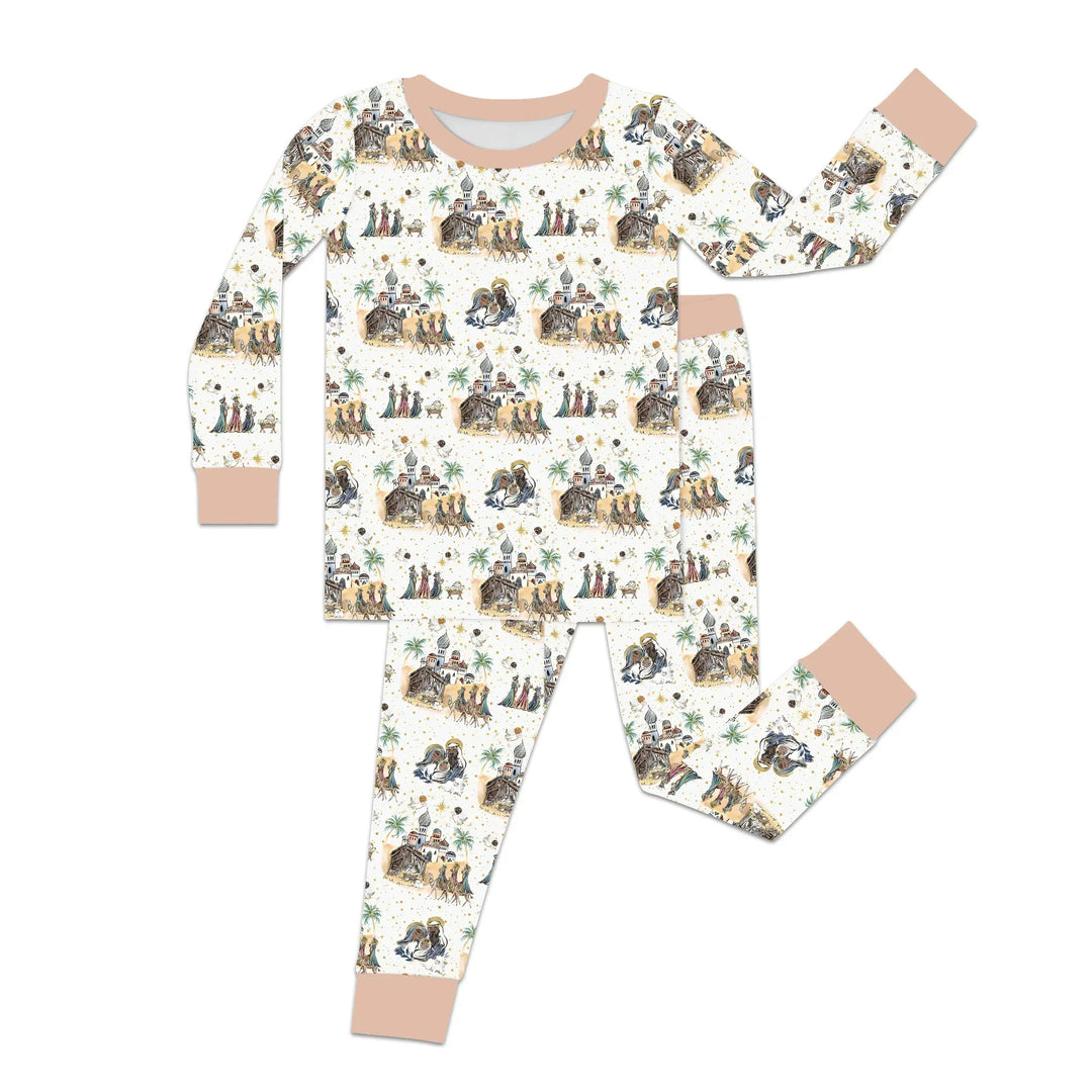 Zweiteiliges Langarm-Pyjama-Set mit Sommerfrüchten