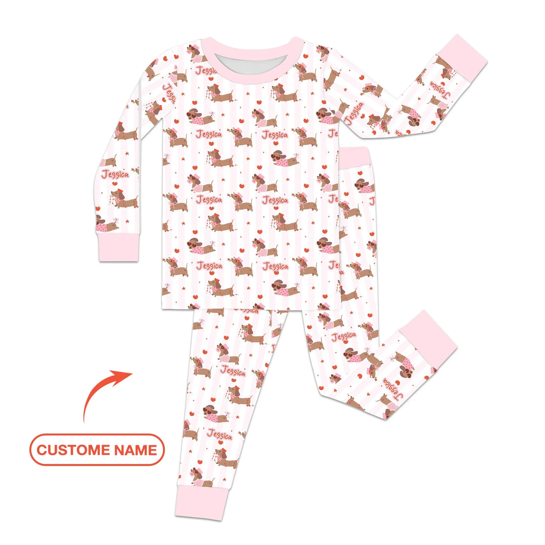 Zweiteiliges Langarm-Pyjama-Set mit Sommerfrüchten