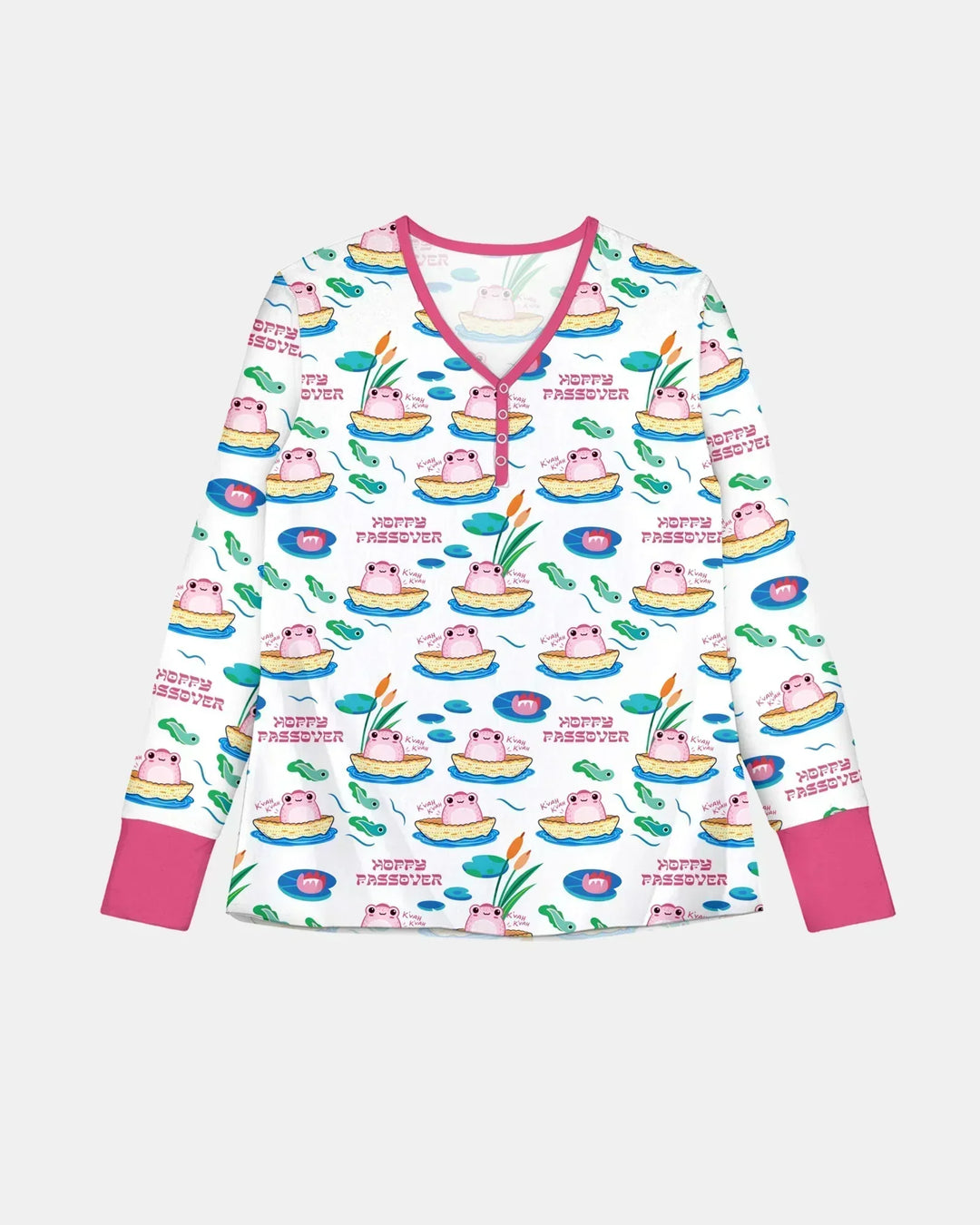 Fröhliches Pessach Familien-Partnerlook Bambus Damen Pyjama-Set