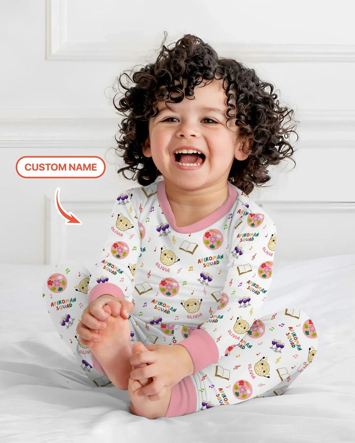 Zweiteiliges Langarm-Pyjama-Set mit Sommerfrüchten