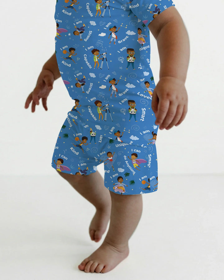 Schlafanzug-Set zweiteilig, kurze Ärmel, kurze Hose, Bambus