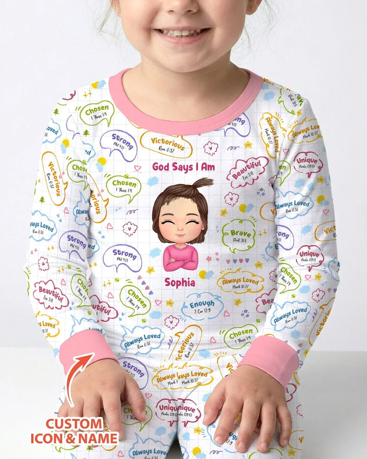 Zweiteiliges Langarm-Pyjama-Set mit Sommerfrüchten