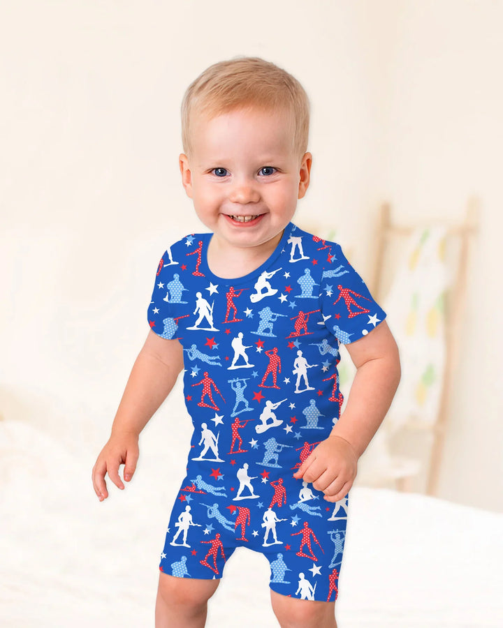 Template Zweiteiliges Pyjama-Set mit kurzen Ärmeln und Shorts