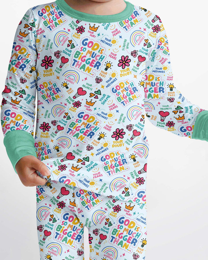 God Is So Much Bigger Bamboo Two Piece Long Sleeve Pajama Set