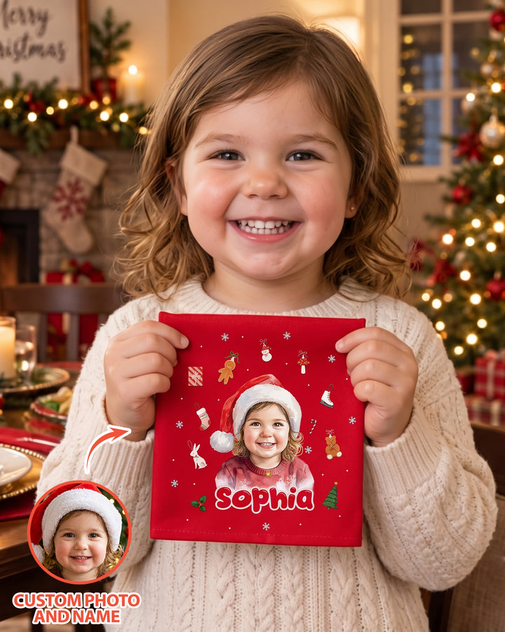 Kids Face Photo Cotton Napkin