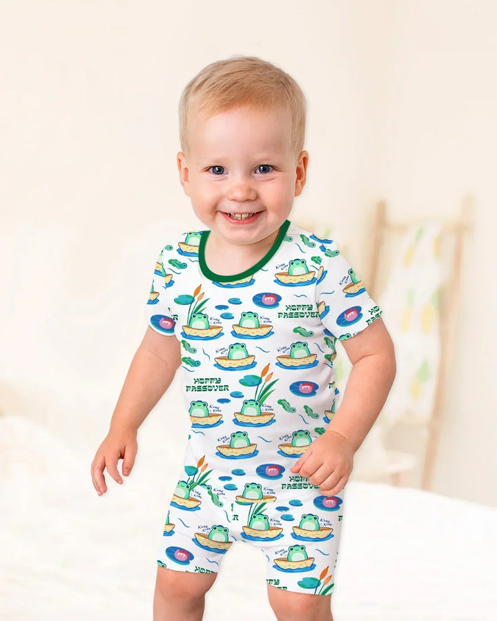 Template Zweiteiliges Pyjama-Set mit kurzen Ärmeln und Shorts