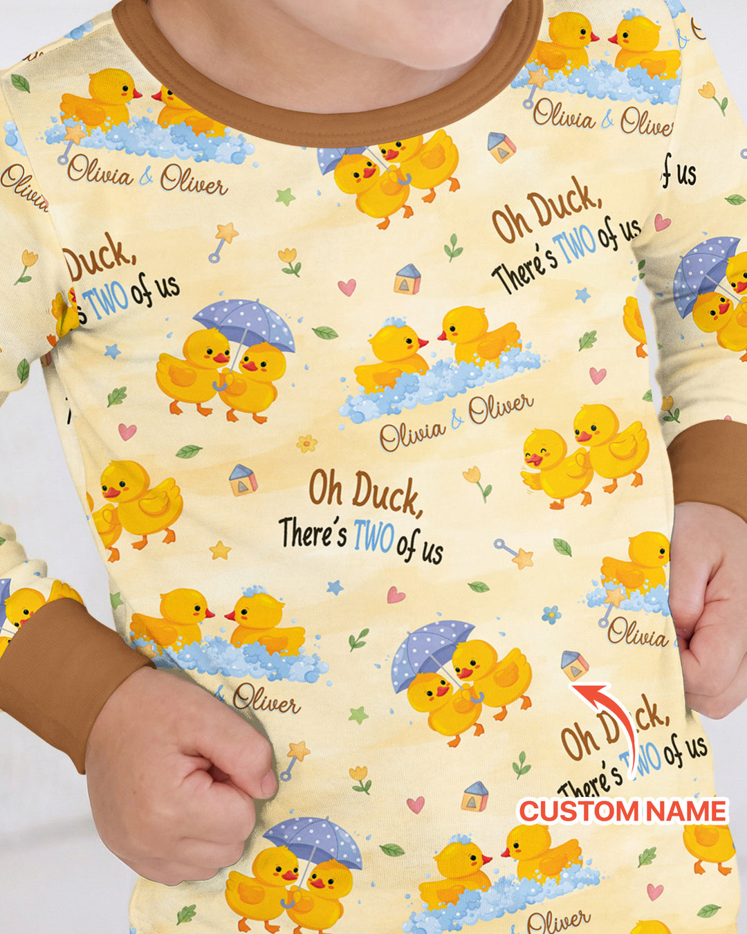 Oh Duck There's Two Of Us Twin Bamboo Two Piece Long Sleeve Pajama Set