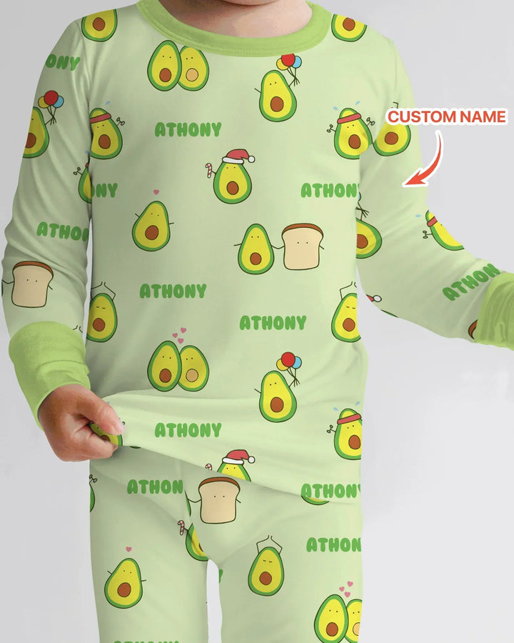 Zweiteiliges Langarm-Pyjama-Set mit Sommerfrüchten