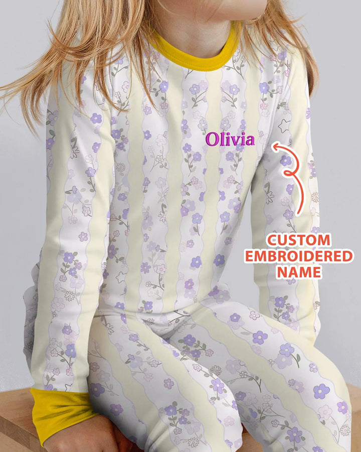 Zweiteiliges Langarm-Pyjama-Set mit Sommerfrüchten
