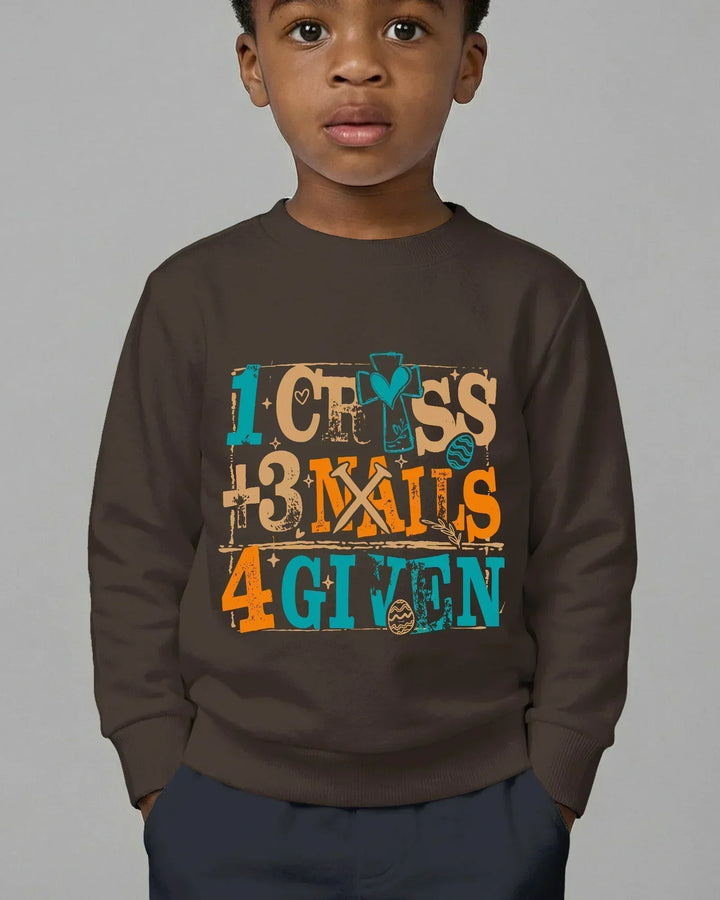 1 Cross 3 Nägel 4 Gegeben Bambus Rundhals-Sweatshirt