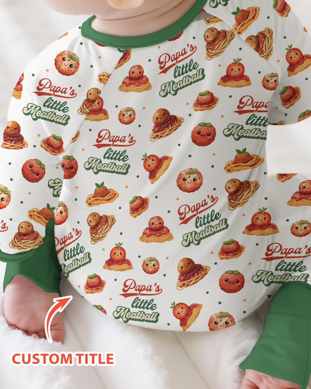 Custom Name Little Meatball Bamboo Convertible Zippy