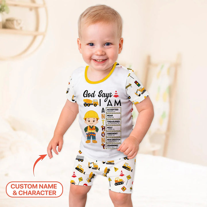 Zweiteiliges Pyjama-Set mit kurzen Ärmeln und Shorts im Sommer-Design