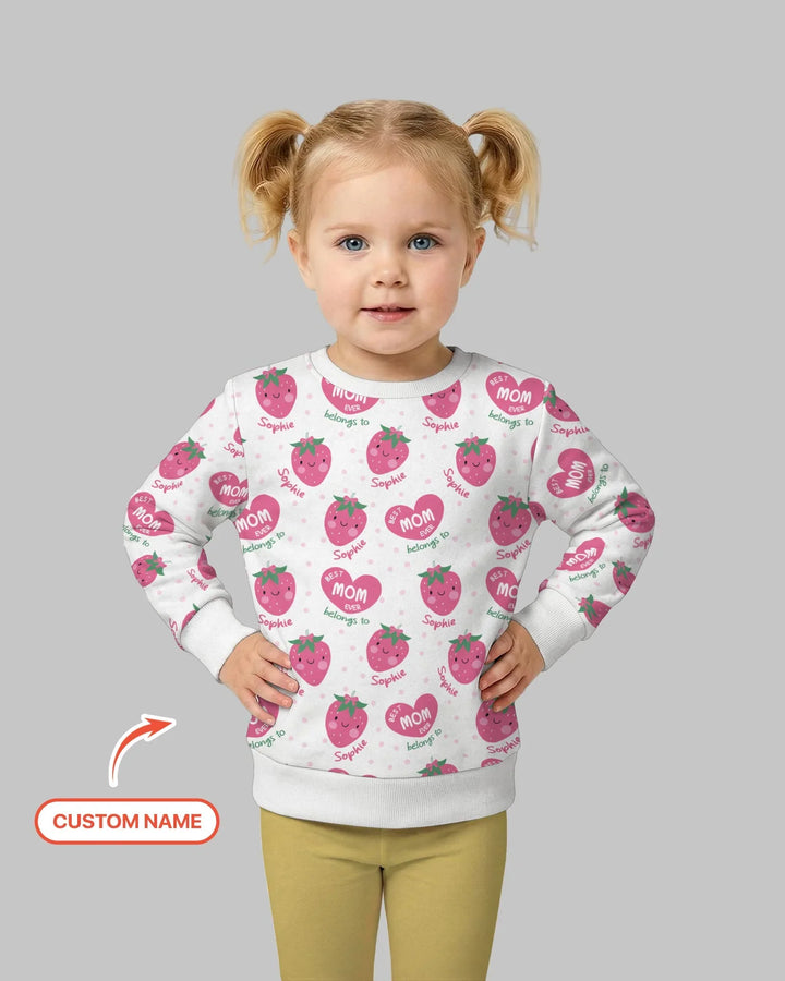 Personalisiertes Best Mom Ever gehört zu (Name) Bambus Crewneck Sweatshirt