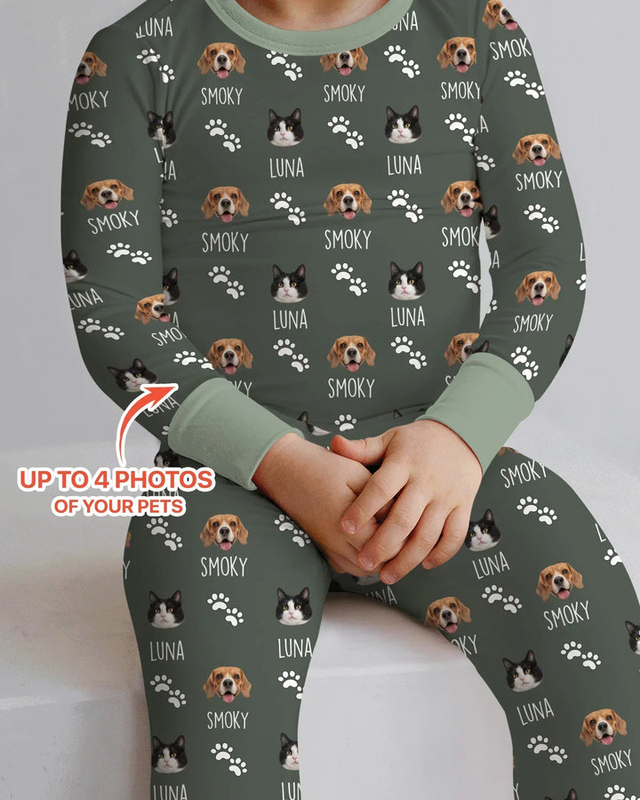 Zweiteiliges Langarm-Pyjama-Set mit Sommerfrüchten