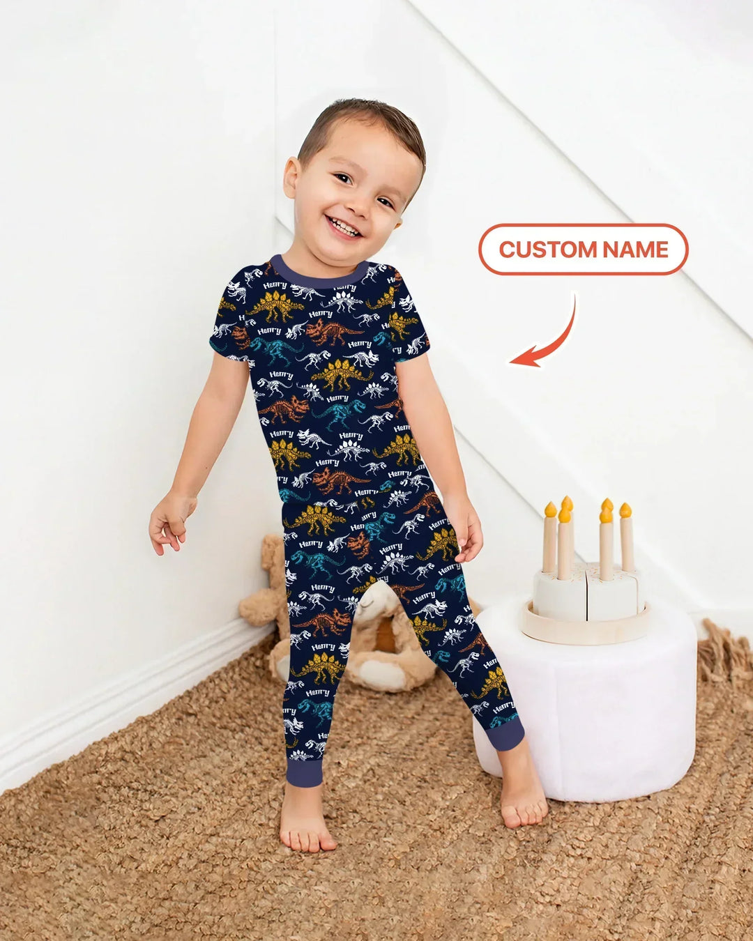 Zweiteiliges, kurzärmliges Pyjama-Set mit Marienkäfern