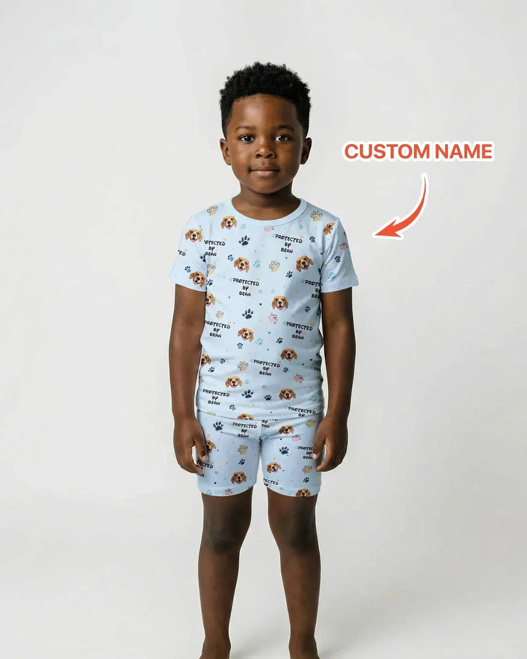 Zweiteiliges Pyjama-Set mit kurzen Ärmeln und Shorts im Sommer-Design