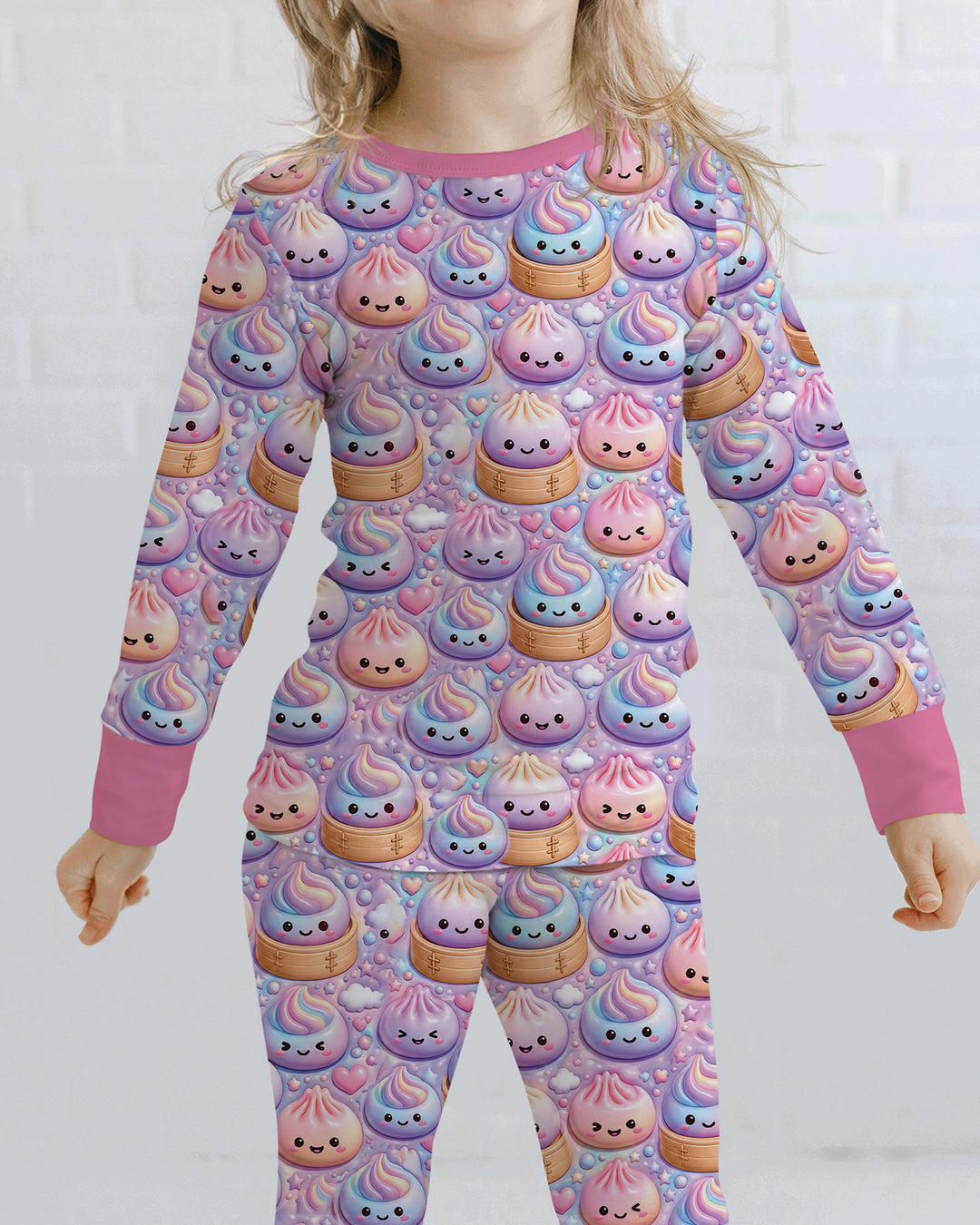 Dumpling Dreams Bamboo Two Piece Long Sleeve Pajama Set