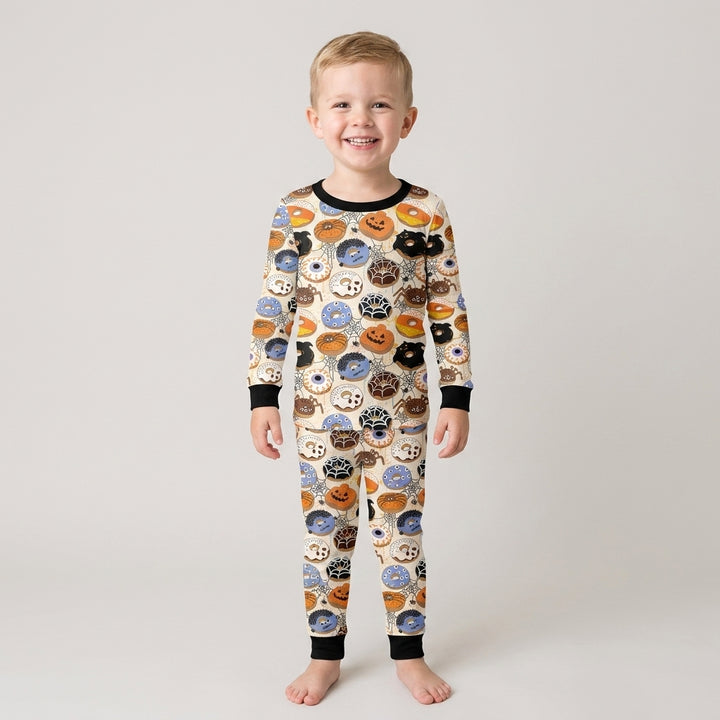 Cute Spooky Donuts Bamboo Two Piece Long Sleeve Pajama Set