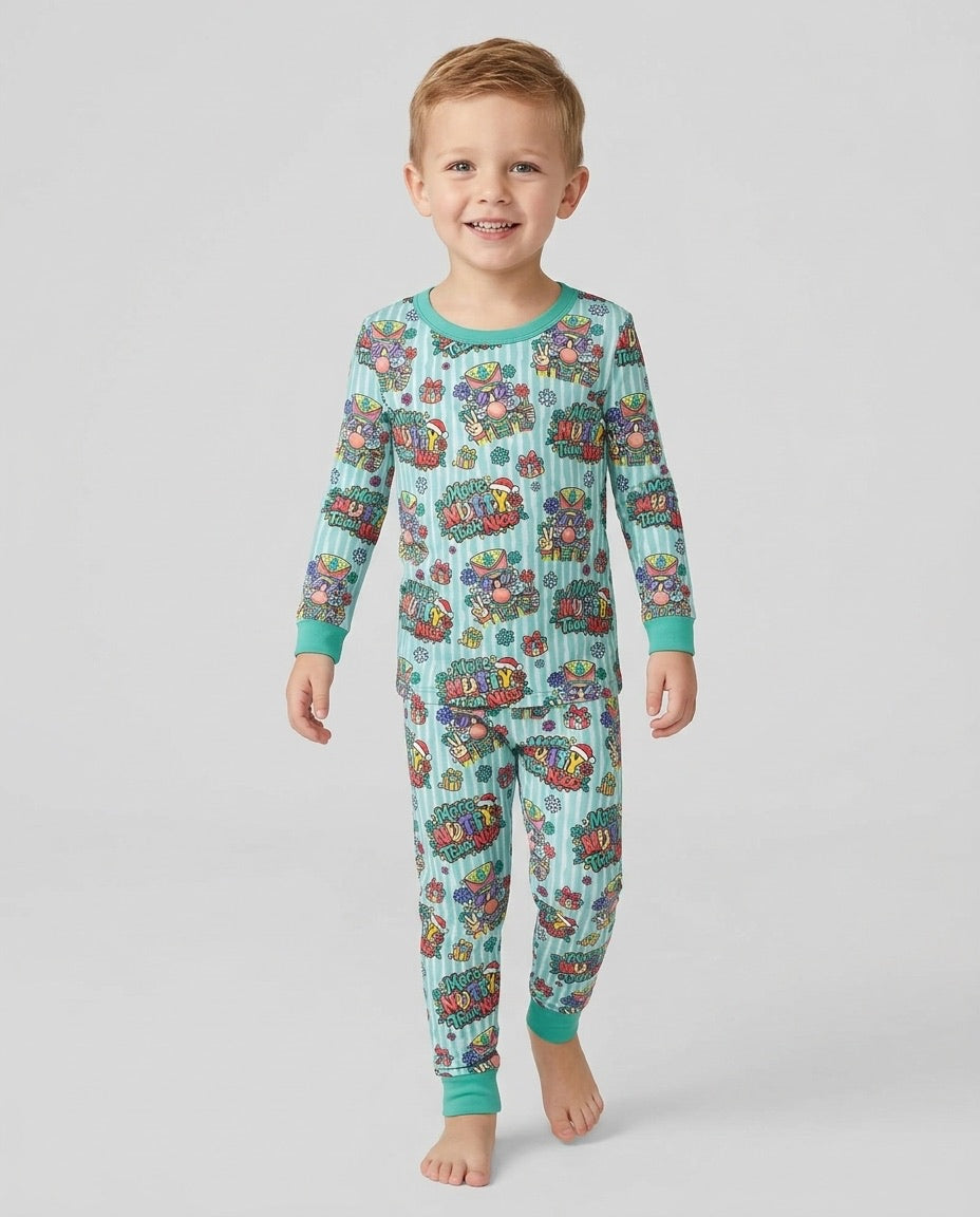 More Nutty Than Nice Bamboo Two Piece Long Sleeve Pajama Set