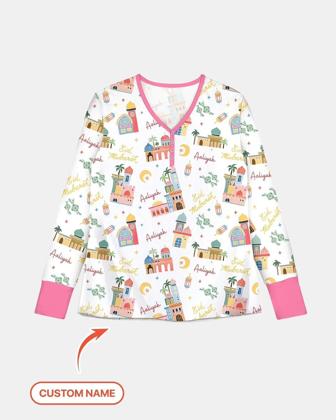 Eid Mubarak Personalisierter Bambus Damen Pyjama-Set