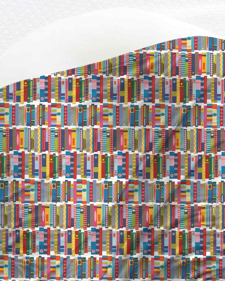 Rainbow Bookshelf swaddle blanket