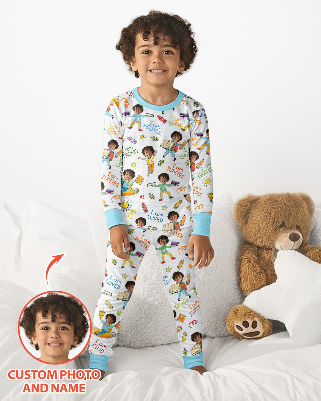 Zweiteiliges Langarm-Pyjama-Set mit Sommerfrüchten
