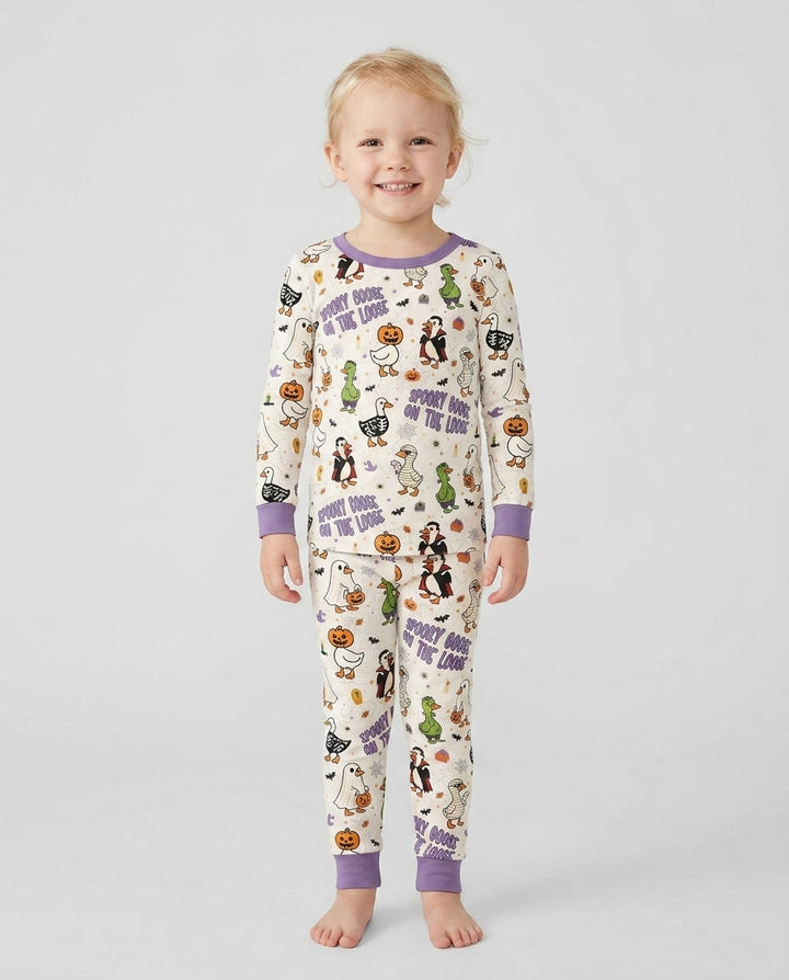 Spooky Goose on the Loose Bamboo Two Piece Long Sleeve Pajama Set