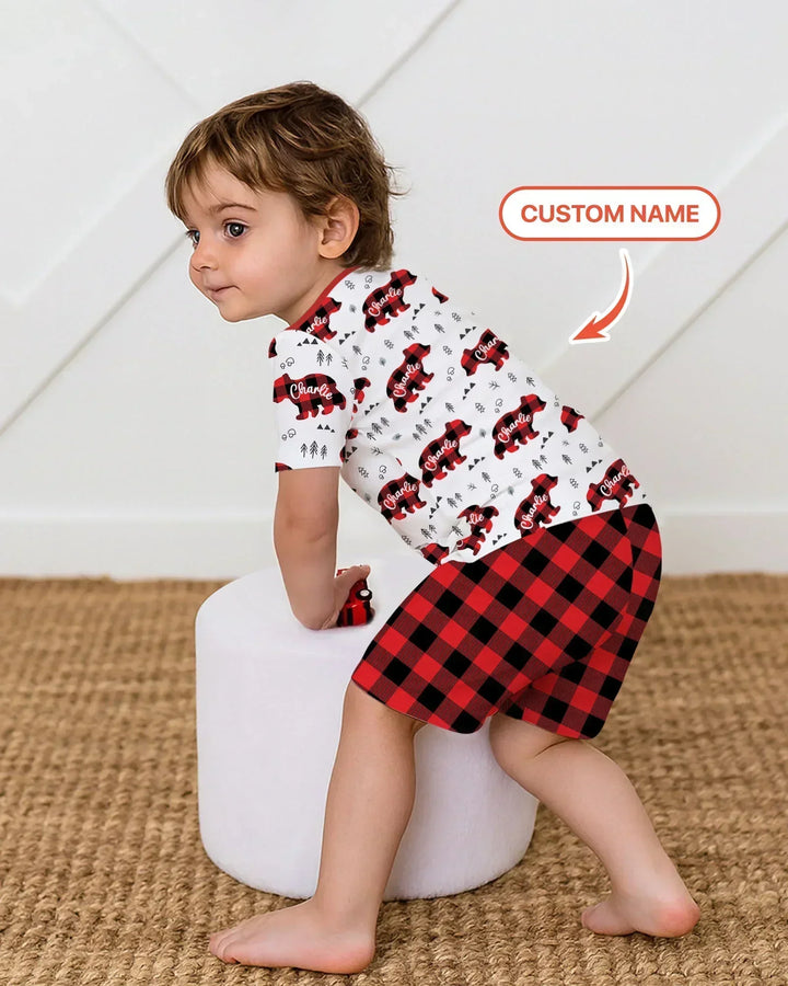 Zweiteiliges Pyjama-Set mit kurzen Ärmeln und Shorts im Sommer-Design