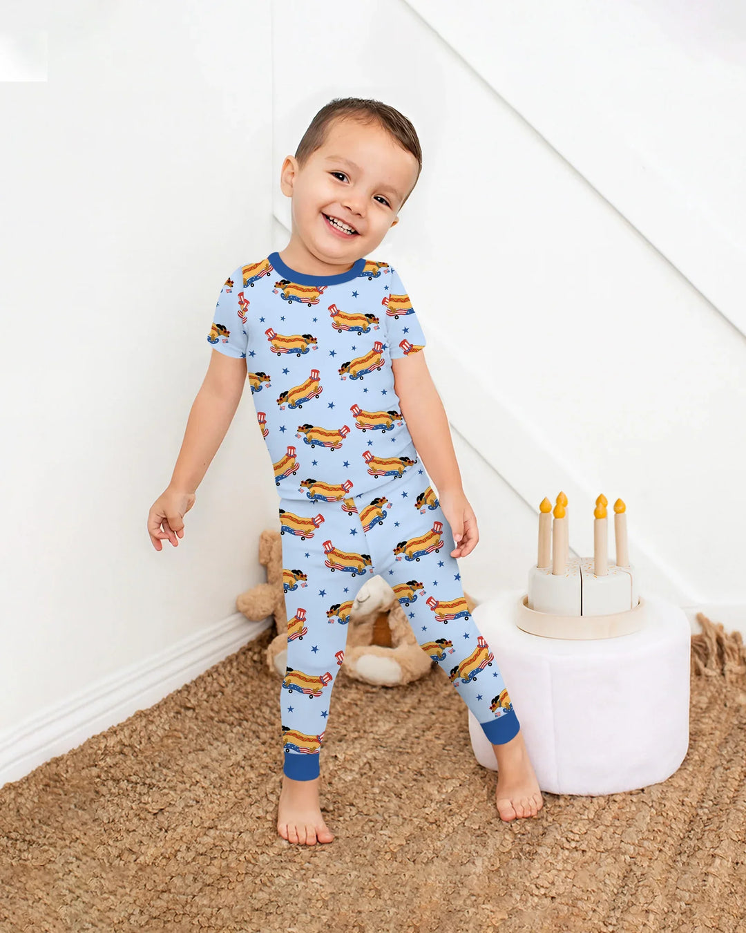 Zweiteiliges, kurzärmliges Pyjama-Set mit Marienkäfern